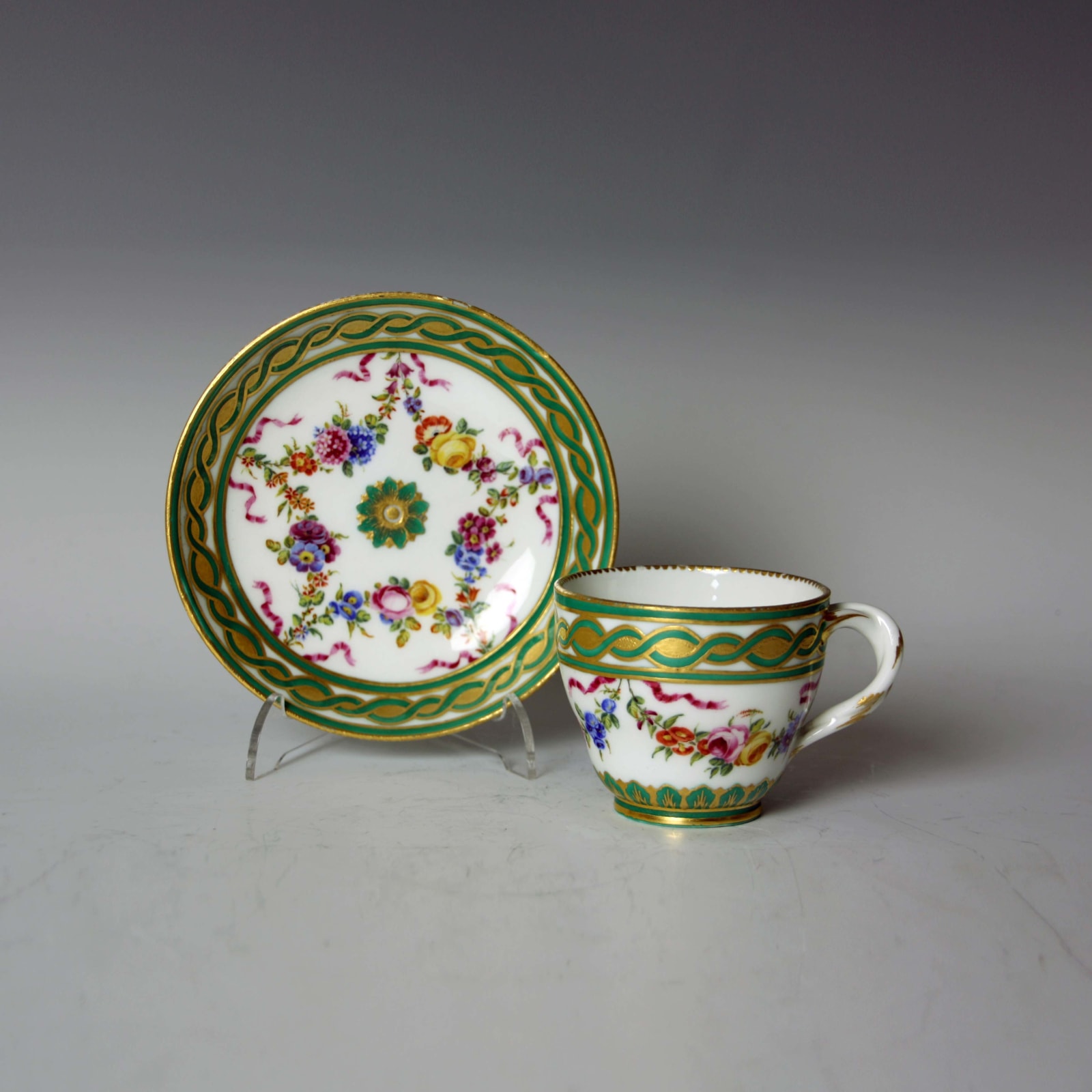 Sèvres Porcelain, A Sèvres Cup & Saucer, circa 1760-65