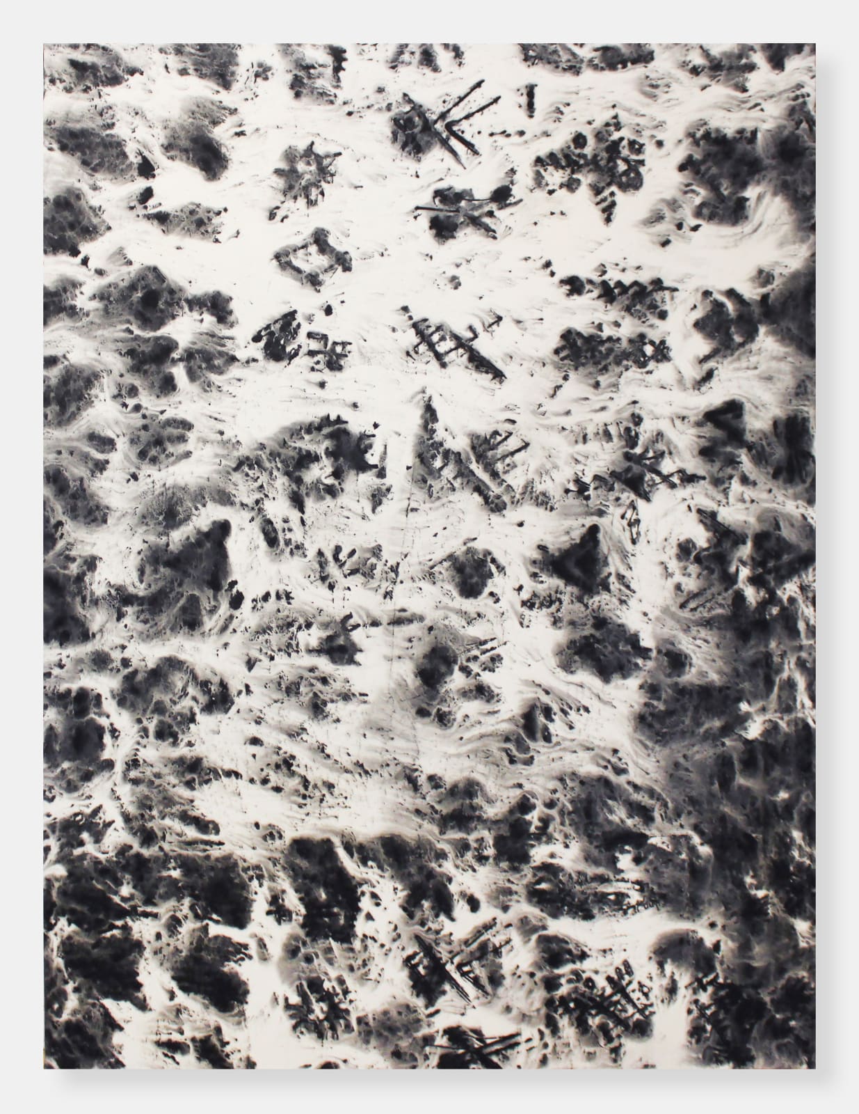 Nasreddine Bennacer. Algerian Artist. Contemporary African Art in Paris. AFIKARIS. Gouache on paper. Black and White. Hybridity of techniques. Quest for identity.