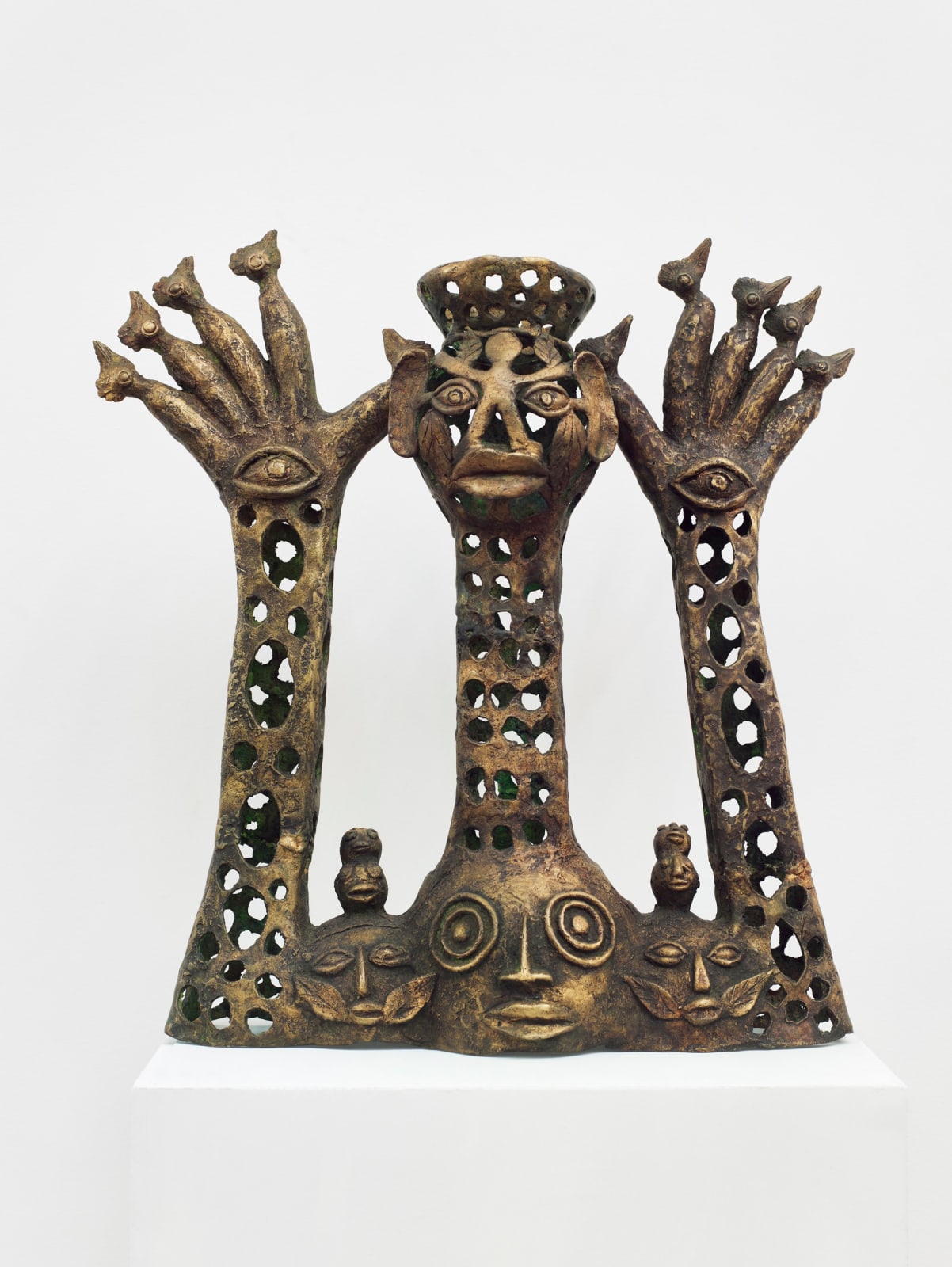 Hervé Yamguen sculpture. Bronze. Historical Cameroonian artist. Abstract figurative. AFIKARIS Gallery. Contemporary African Art in Paris. Cercle Kapsiki.