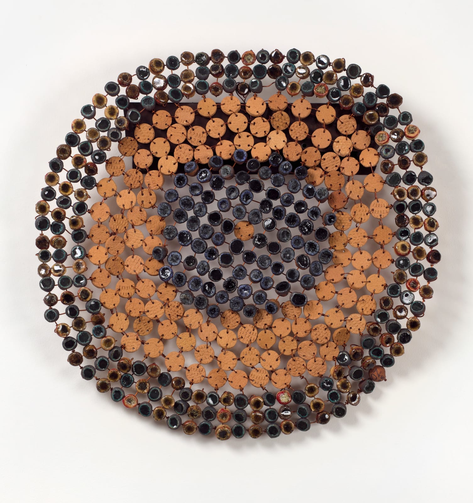 Ozioma Onuzulike, Beaded Royal Mat with Lace-Impressed Buttons III, 2025