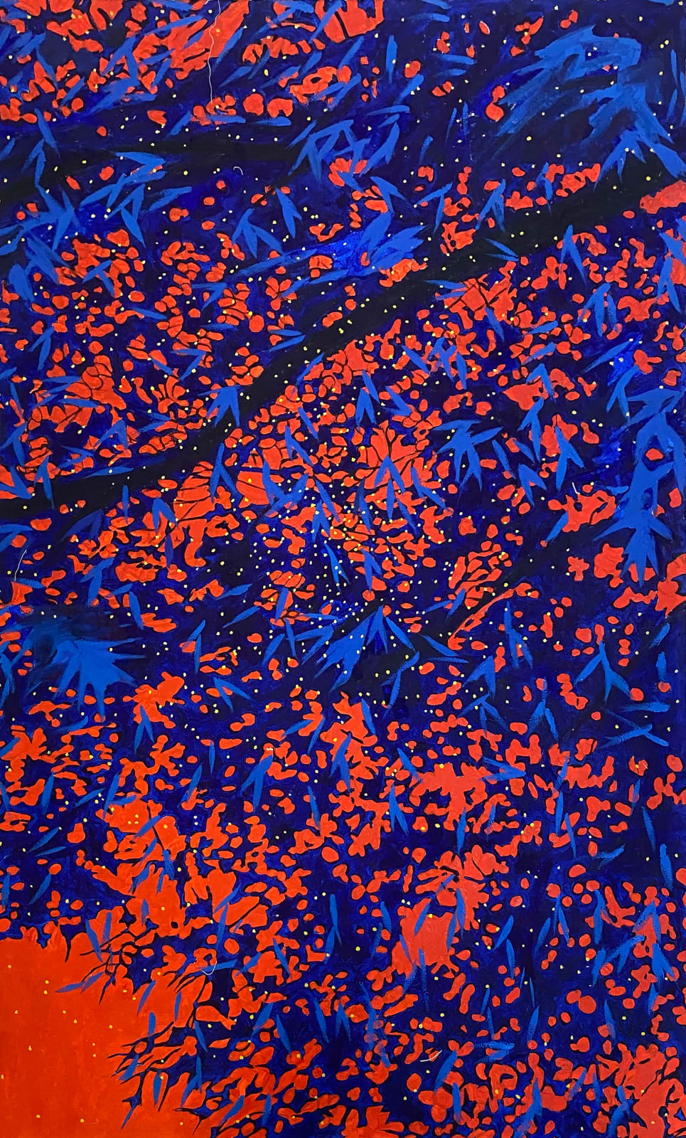 Boluwatife Oyediran. Painter. Contemporary African art. Contemporary figurative painting. Nigerian artist. Negative process. Oil and Acrylic on canvas. Abstract Landscape.