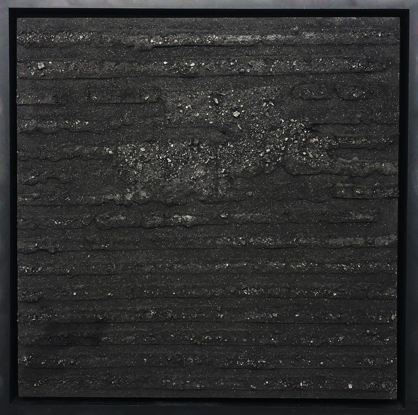 Mouhcine Rahaoui painting. Moroccan Artist. Contemporary African art in Paris. AFIKARIS PARIS. Mixed media (charcoal, wax, glue, plastic, wax, resin) on canvas. Installations. Ready-made. 1-54 London. Art genève 2024