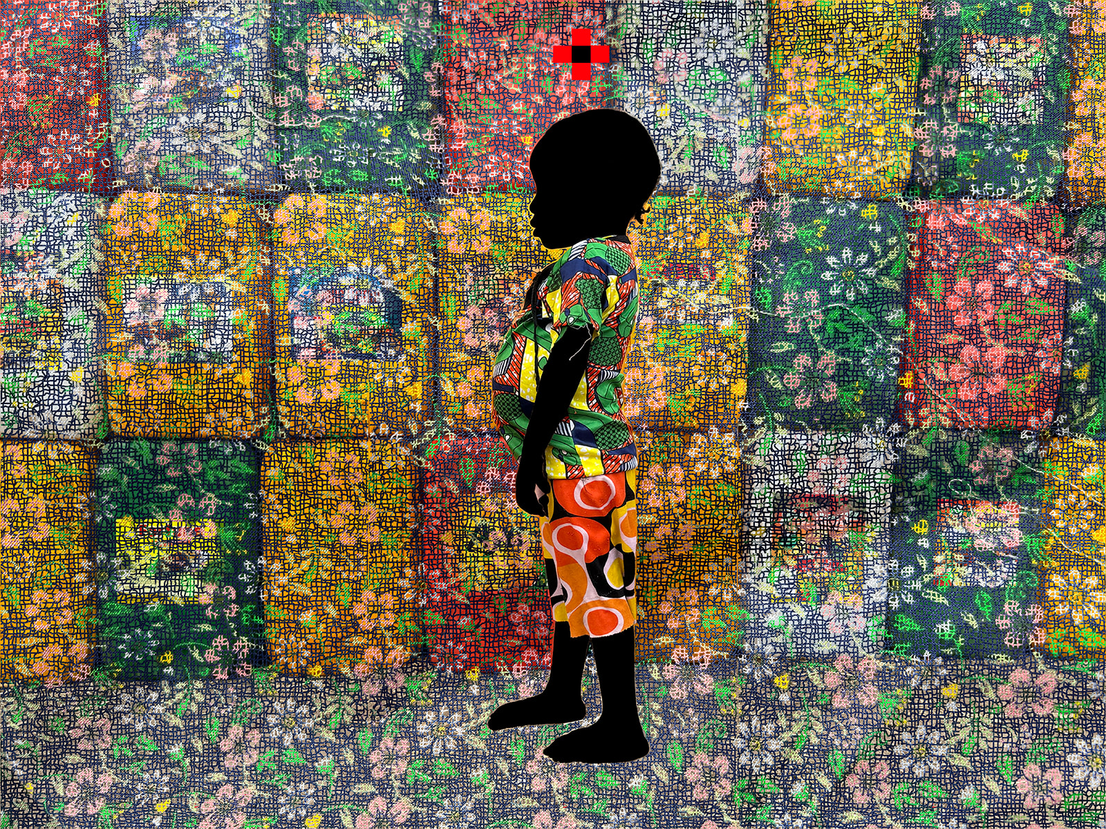 Saidou Dicko photograph. Burkinabè Artist. Contemporary African Art in Paris. AFIKARIS Gallery. Self-taught artist. Painted photography. Echoes to Peulh tradition. Figurative and poetic photography.