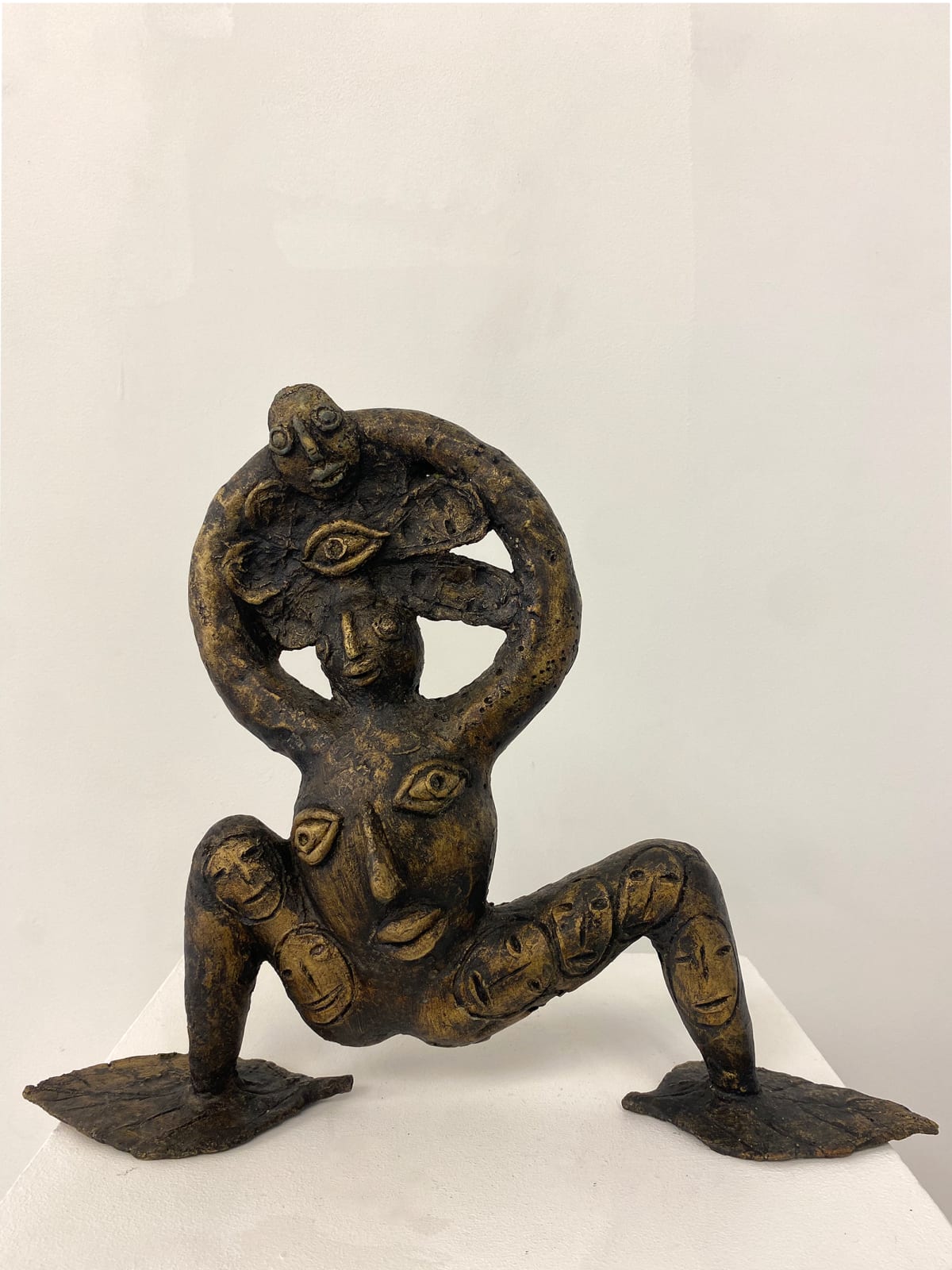 Hervé Yamguen sculpture. Bronze. Historical Cameroonian artist. Abstract figurative. AFIKARIS Gallery. Contemporary African Art in Paris. Cercle Kapsiki.