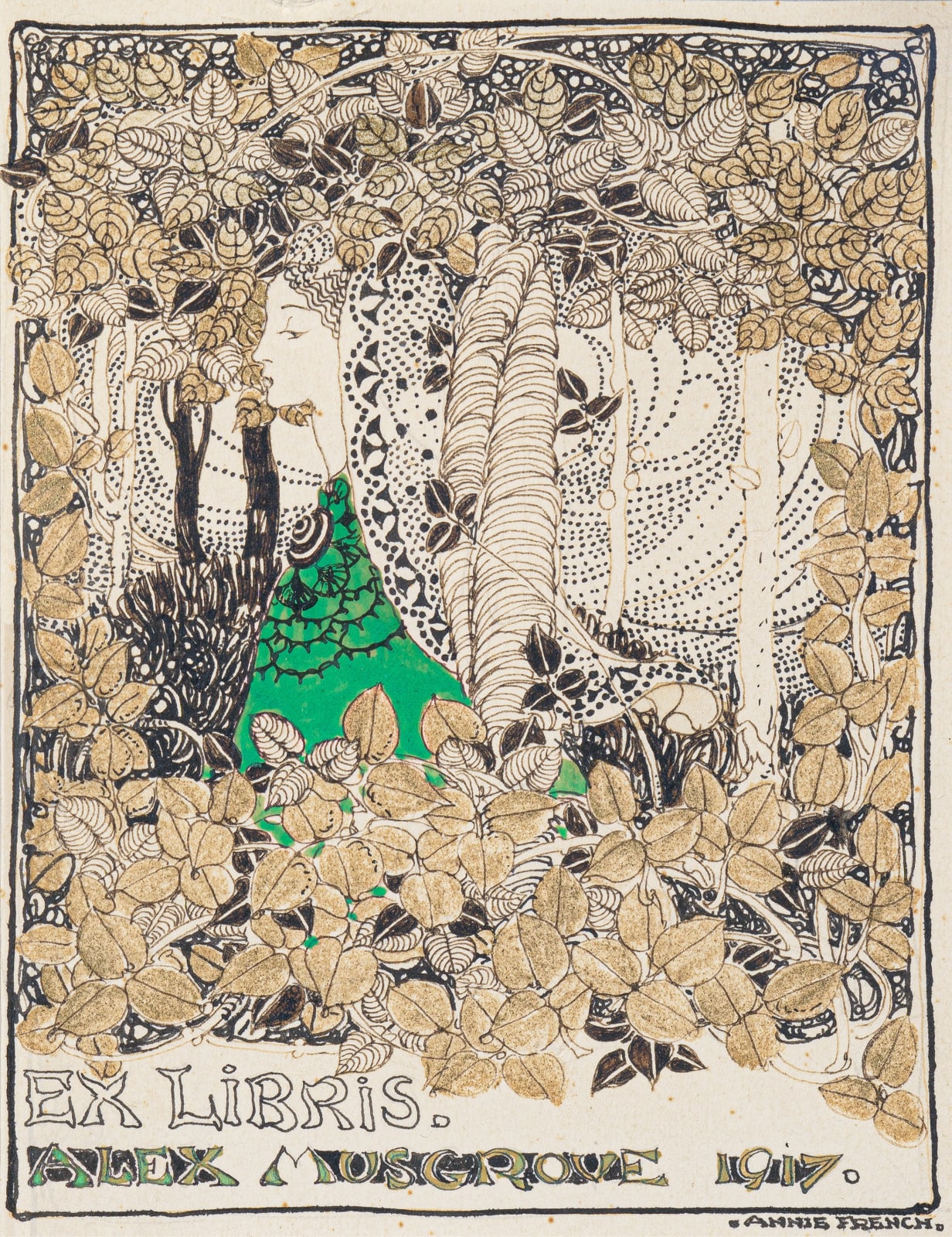 Annie French Bookplate Design