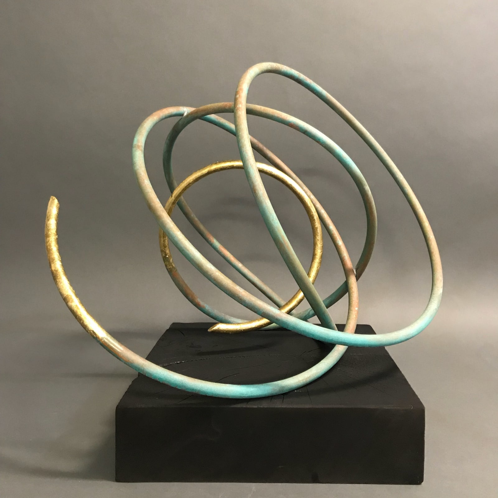 Mark Beattie, Gold Leaf in Verdigris II, 2018
