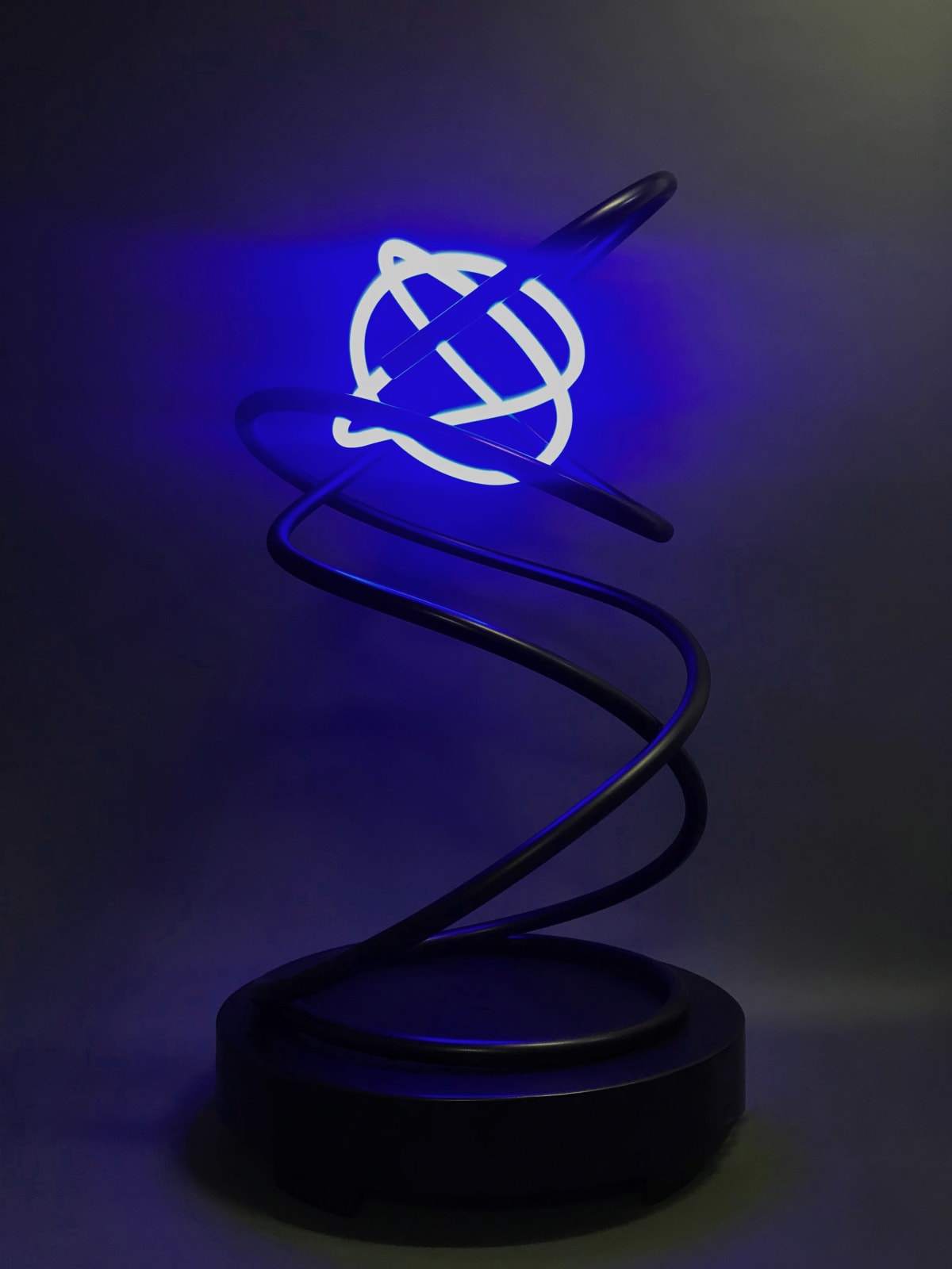 Mark Beattie, Blue Neon Orb, 2018