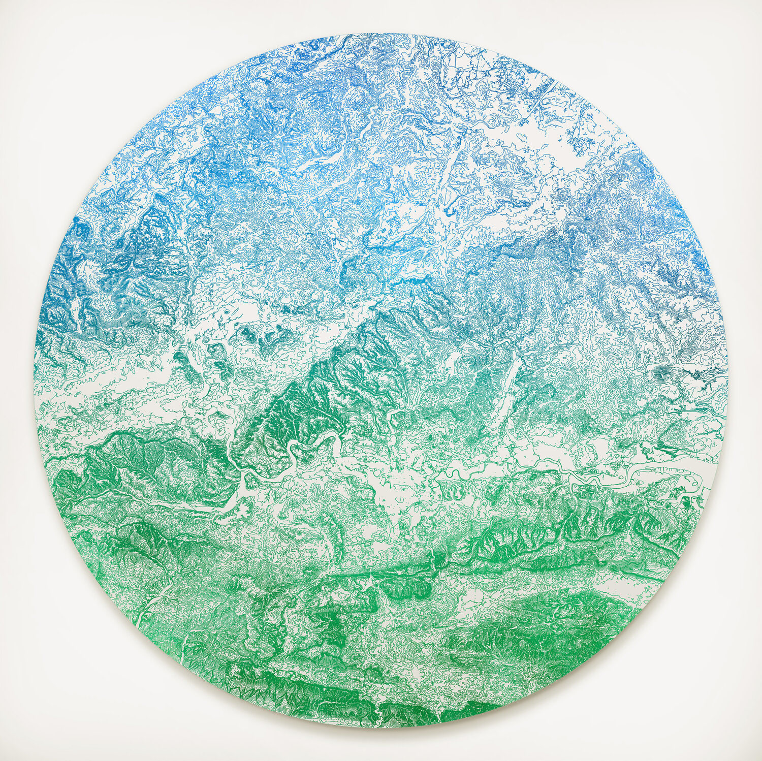 Ewan David Eason, Contour Curve South East England (Blue to Green Grade), 2019, 2019