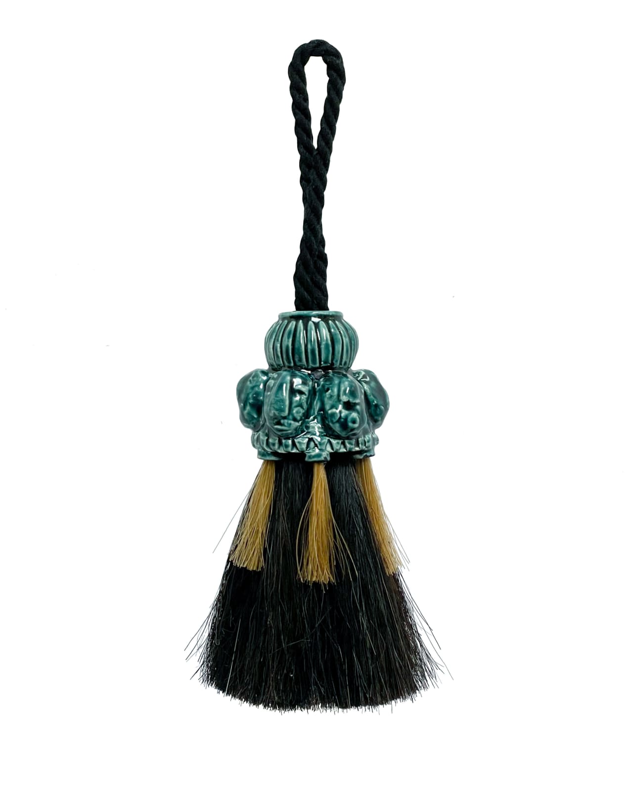 Camilla Bliss, Guardian Tassel (Petrol & Ocre), 2023