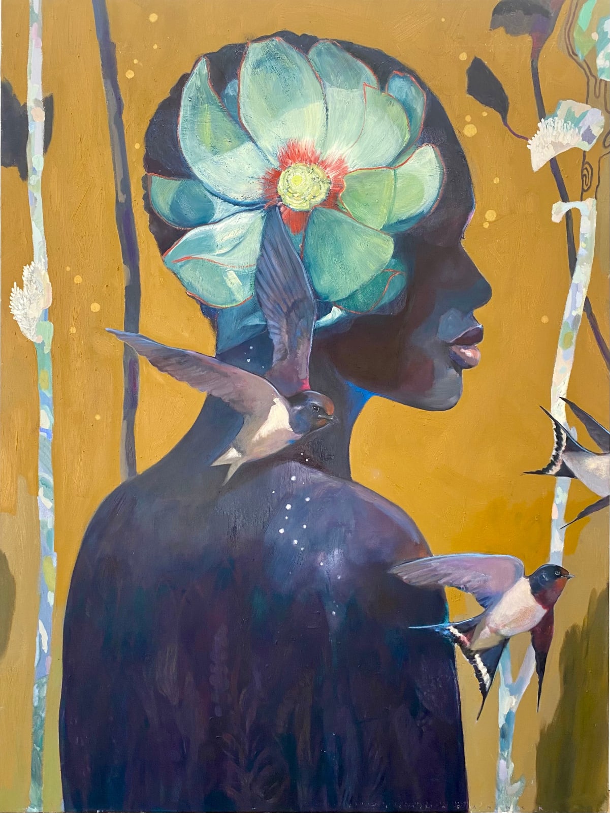 Leila Rose Fanner, Leucodendron with Swallows, 2023