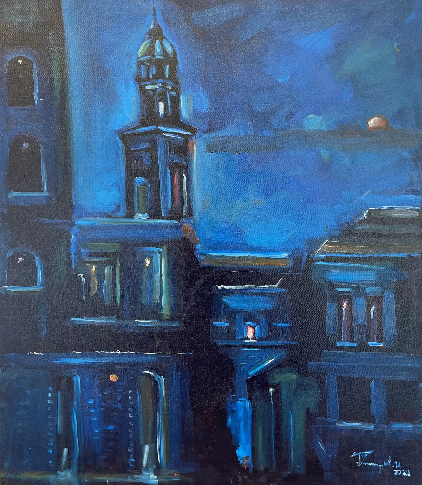 Jimmy Kitheka, Silouhettes View from Piazza della Libertà, Macerata, 2023