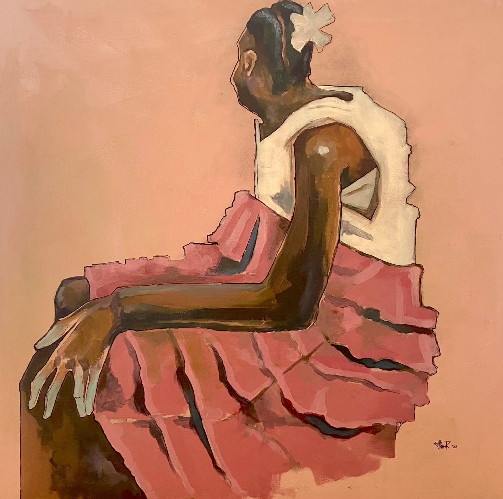 Allan Kioko, White Ribbon Girl, 2022