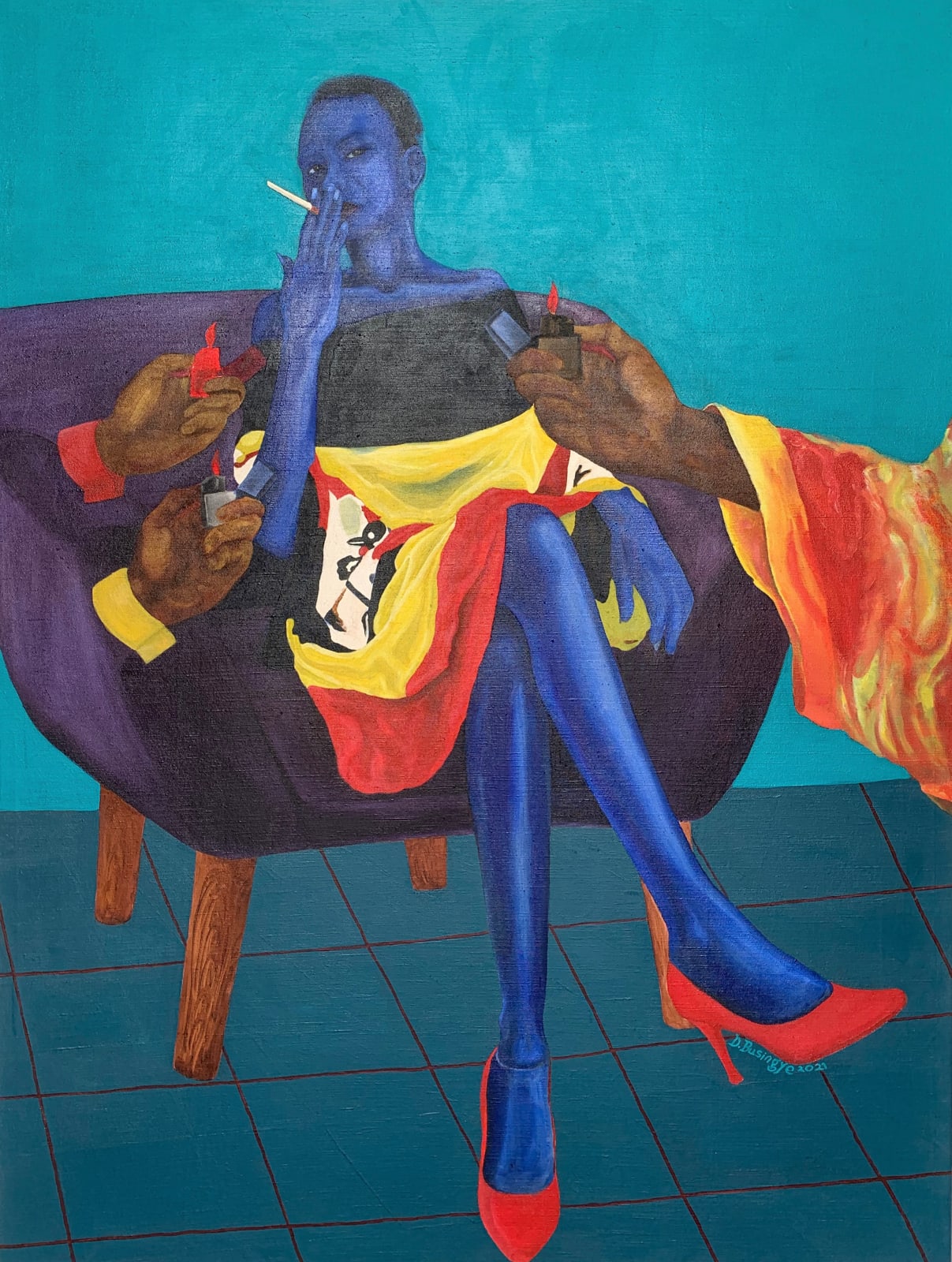 Doddridge Busingye, Girl with Cigarette and Promise of Fire, 2021