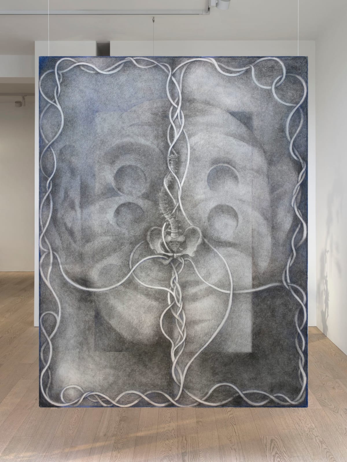 Cindy Ji Hye Kim, Emperor's Clothes (Blue Painting), 2023
