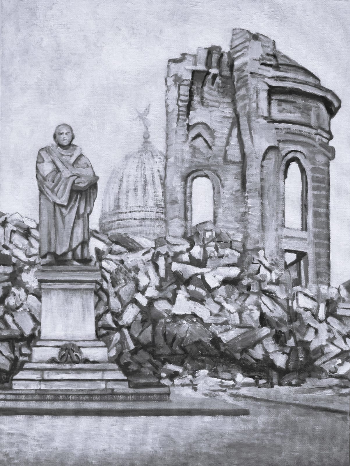 Alexander Adams, Ruins, Dresden 1945, 2024