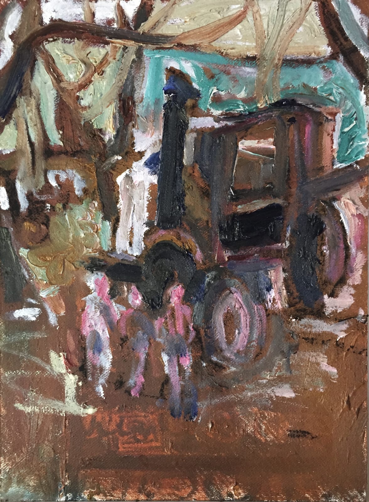 Zebedee Jones, 'Three Boys In Battersea Park, 2020