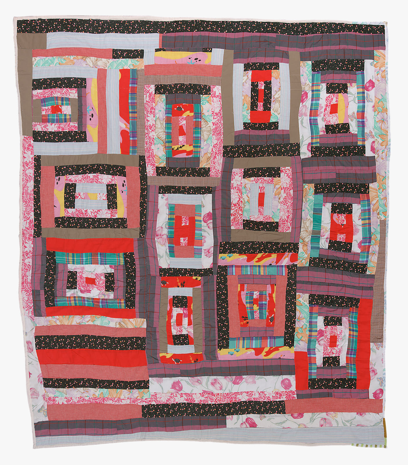 Lucy Mingo, 'Housetop' - 'Log Cabin' variation, c. 1985