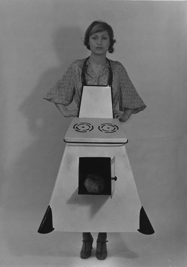 Birgit Jürgenssen, Housewives' Kitchen Apron, 1975