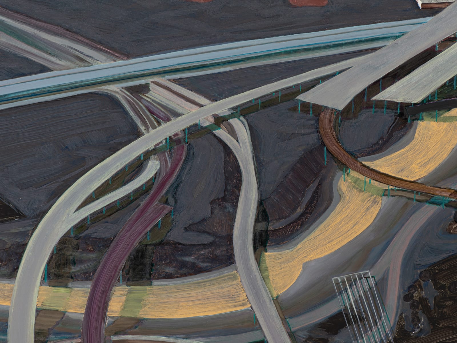 Carol Rhodes, River, Roads, 2013