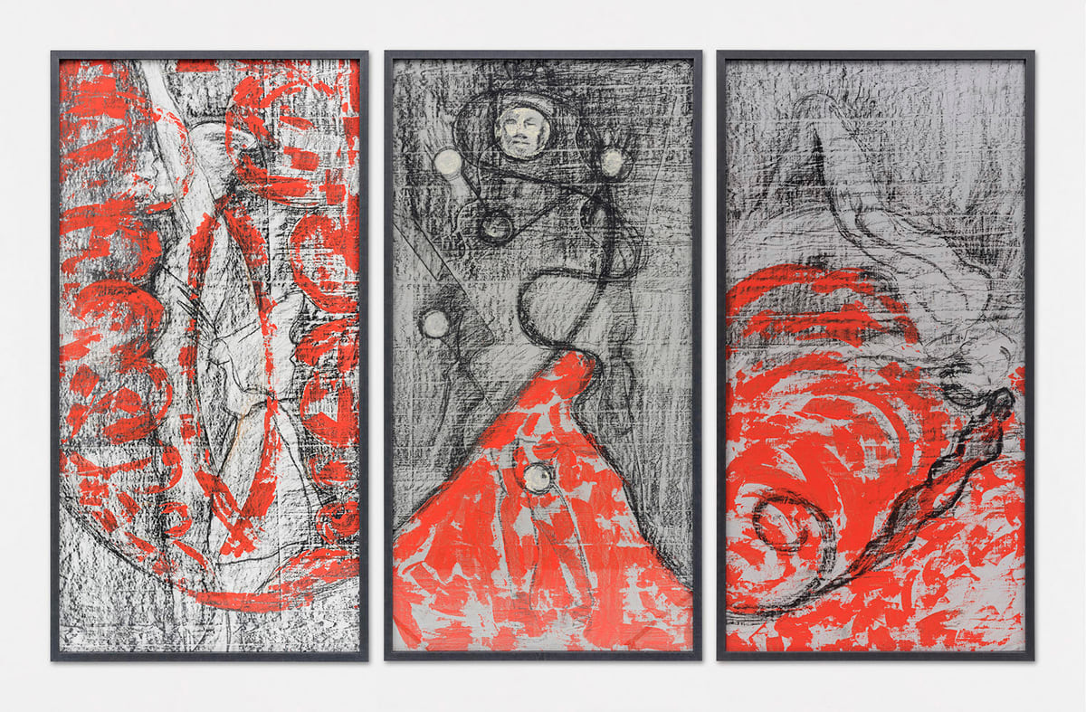 Birgit Jürgenssen, Three sources of nocturnal light (Angel, Moon, Torch), 1987