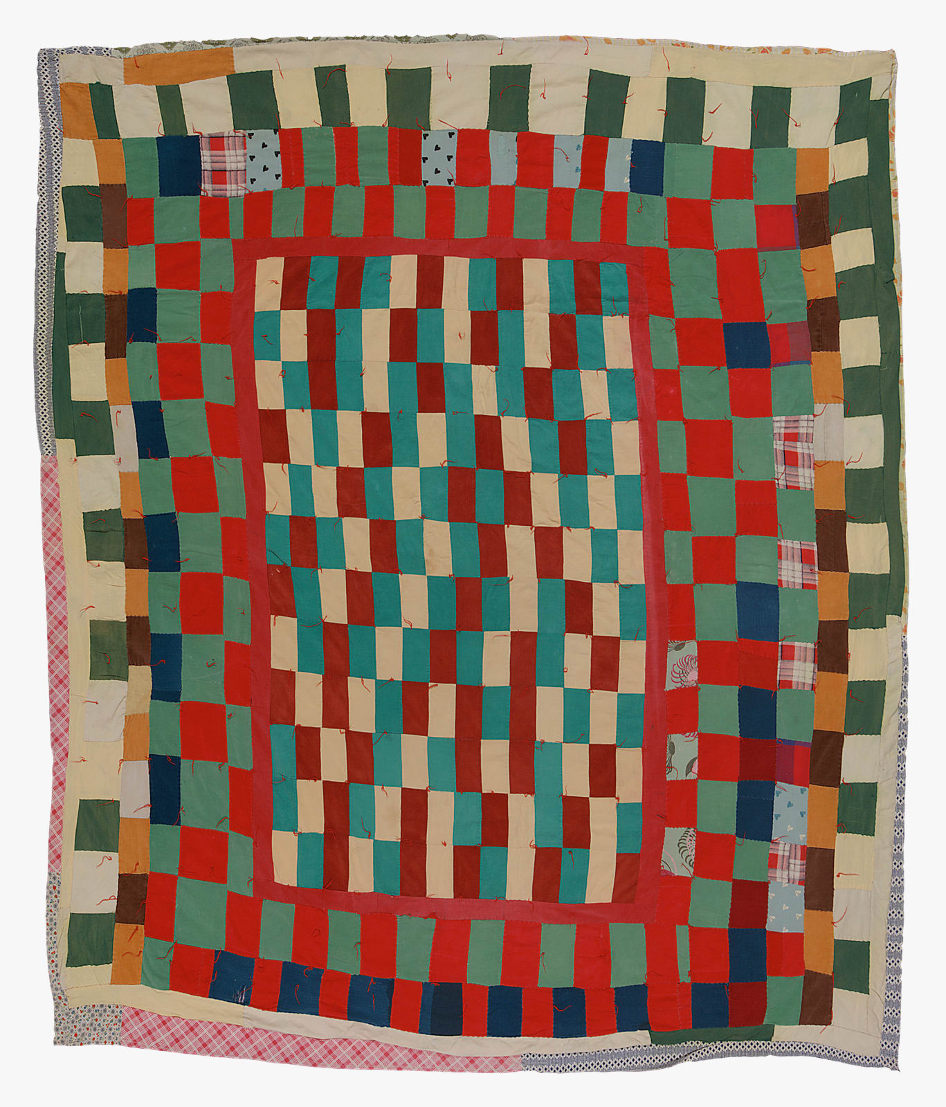 Rebecca Myles Jones, Center Medallion - stacked bricks with checkerboard frame, c. 1950s