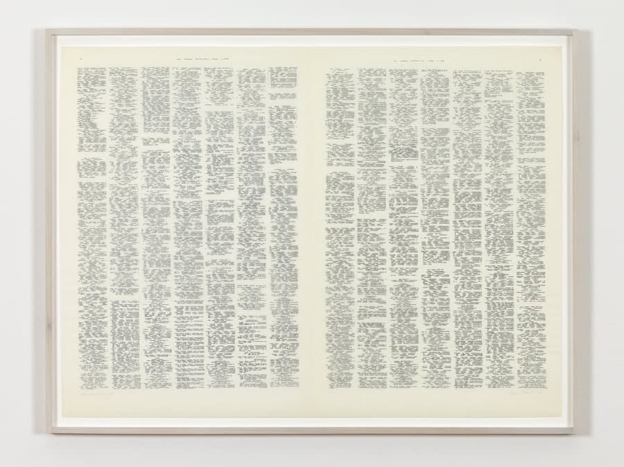 Irma Blank, Trascrizioni, Zeitungsdoppelseite, 1974