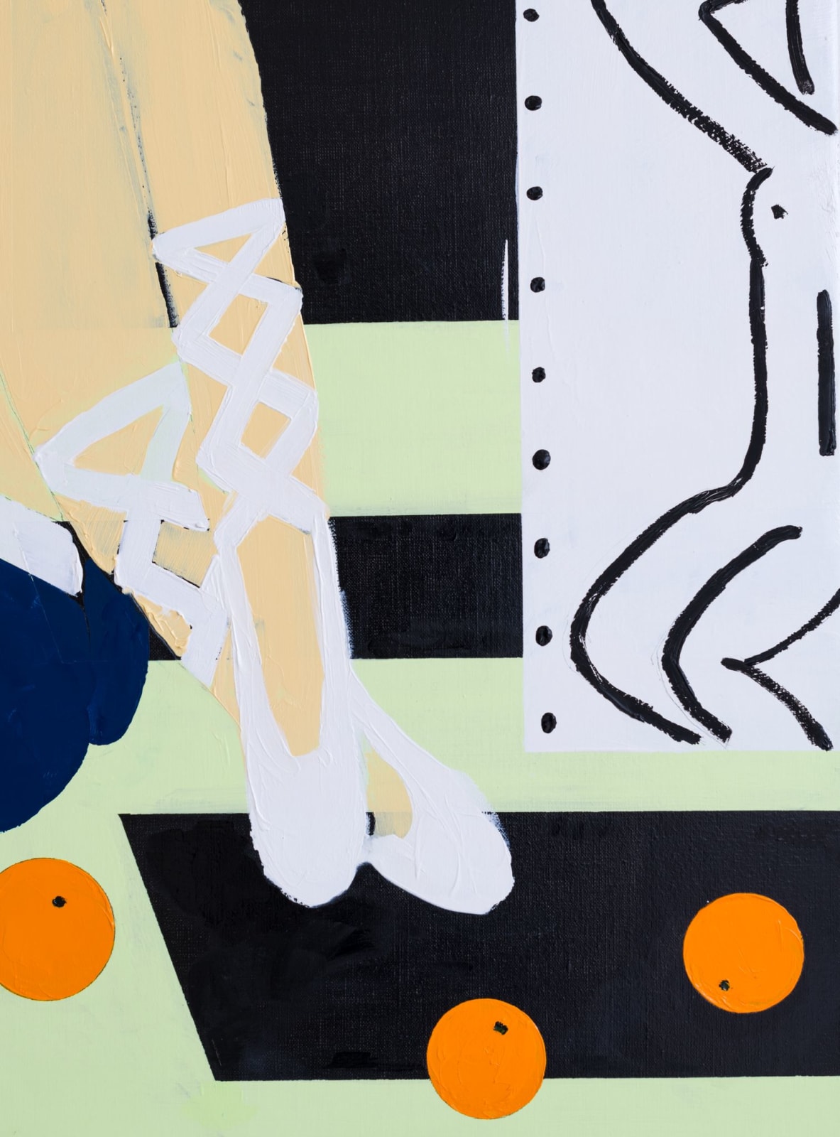 Farah Atassi, Resting Dancer in Black Interior, 2021