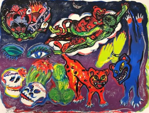 Yreina Cervantez, La Noche y Los Amantes, 1987