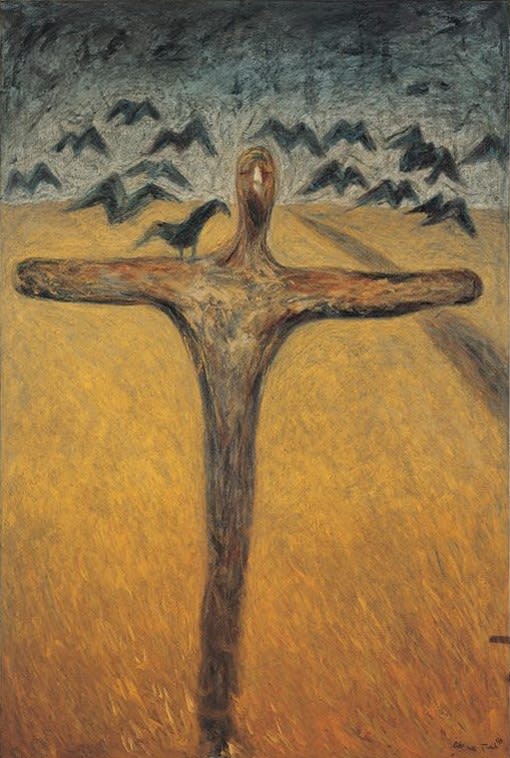 Alixe Fu 傅慶豊, 烏鴉麥田A flignt of Crows Vol de corbeaux, 1991 