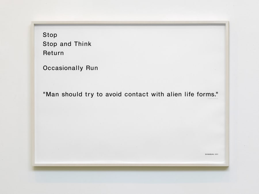 Shimabuku, My Teacher Tortoise: Stop / Stop and Think..., 2011