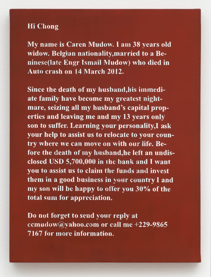 Heman Chong, Emails From Strangers (Caren Mudow), 2015