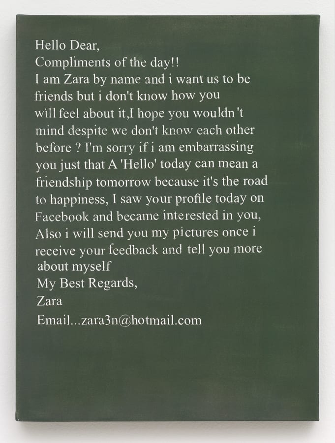 Heman Chong, Emails From Strangers (Zara), 2015