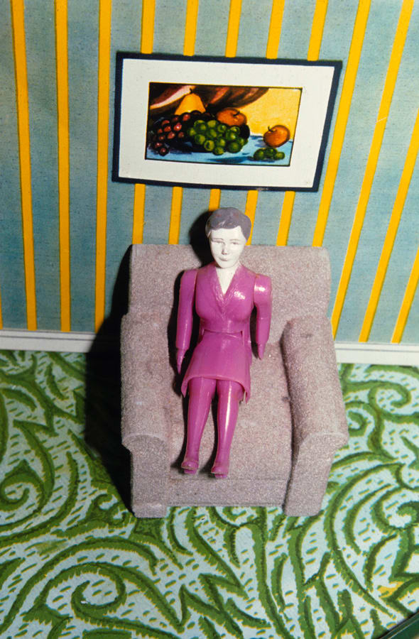 Laurie Simmons, Purple Woman / Gray Chair / Green Rug / Painting, 1978