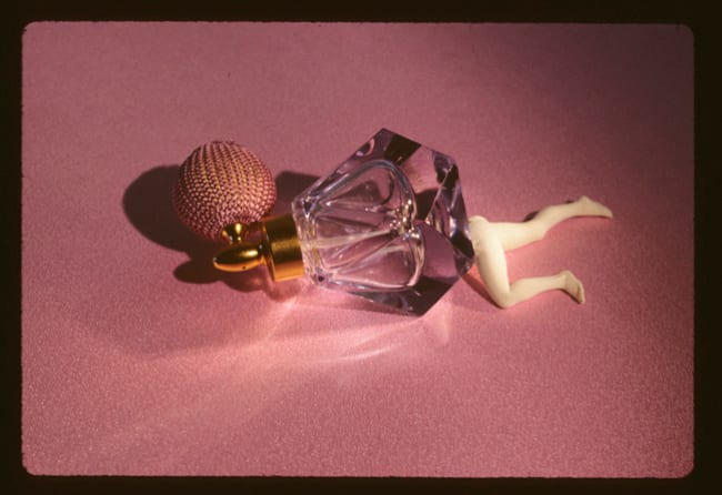 Laurie Simmons, Lying Perfume Bottle (lavender), 1990