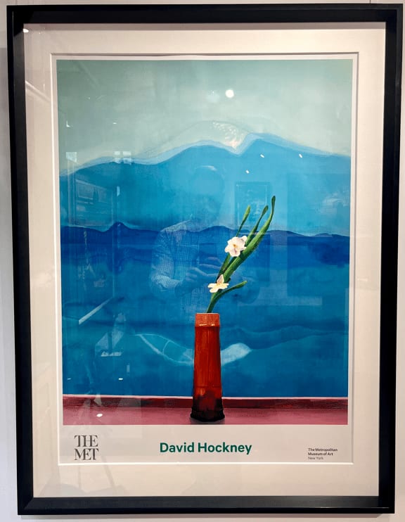 David Hockney, Mount Fuji and Flowers. The Metropolitan Museum, 2016