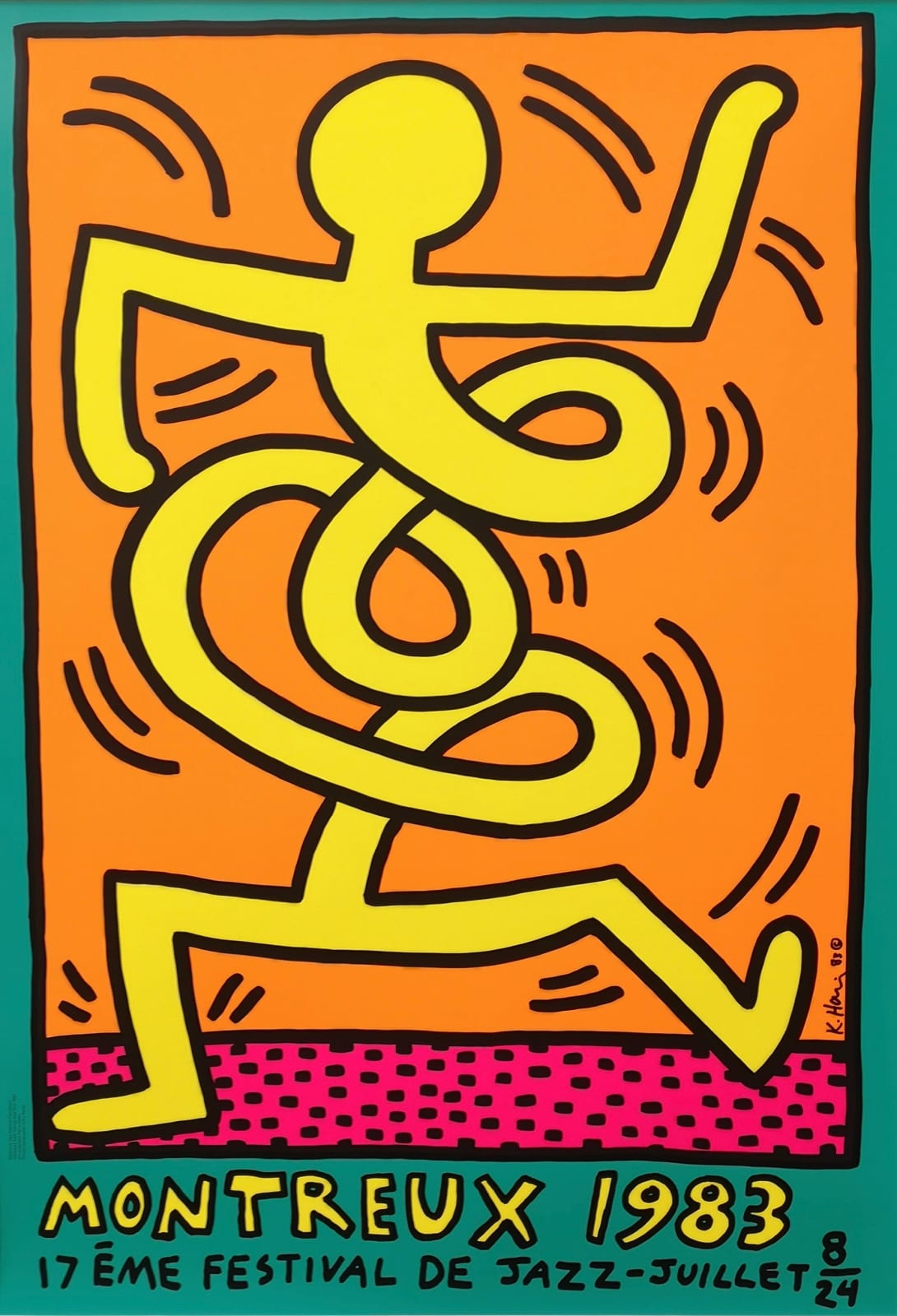 Keith Haring, Montreux Jazz Festival (Yellow), 1983