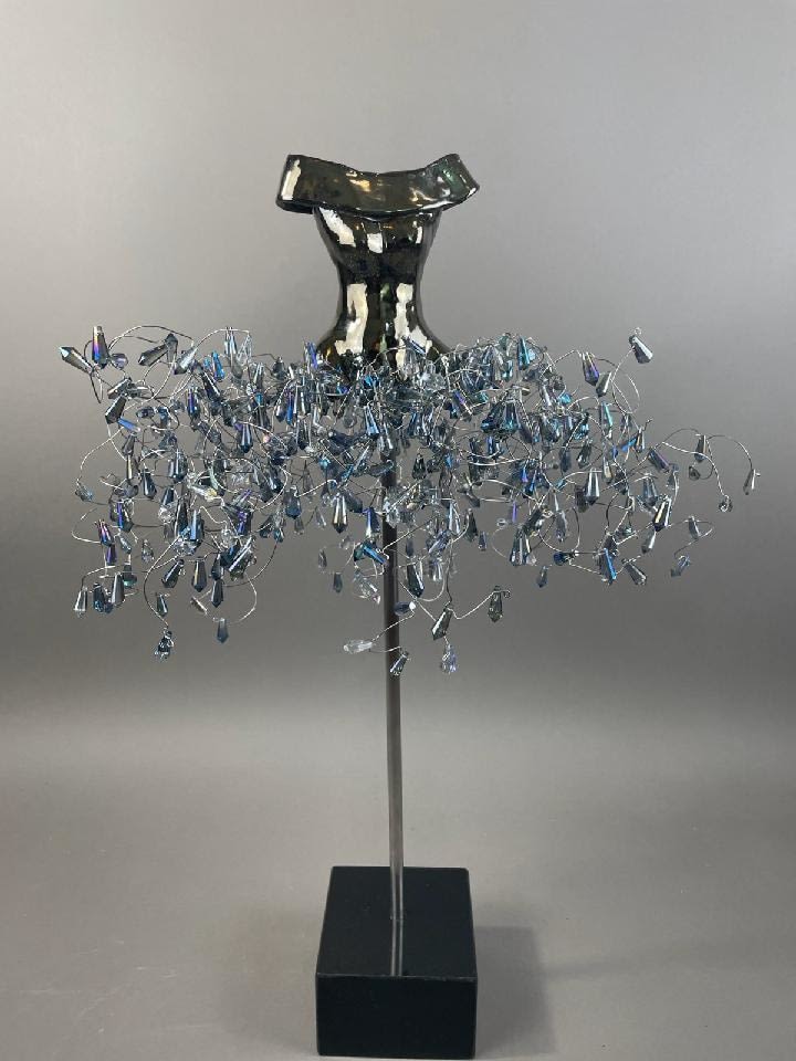 Estella Fransbergen, High Fired Clay Torso w/ Blue Glass 190544