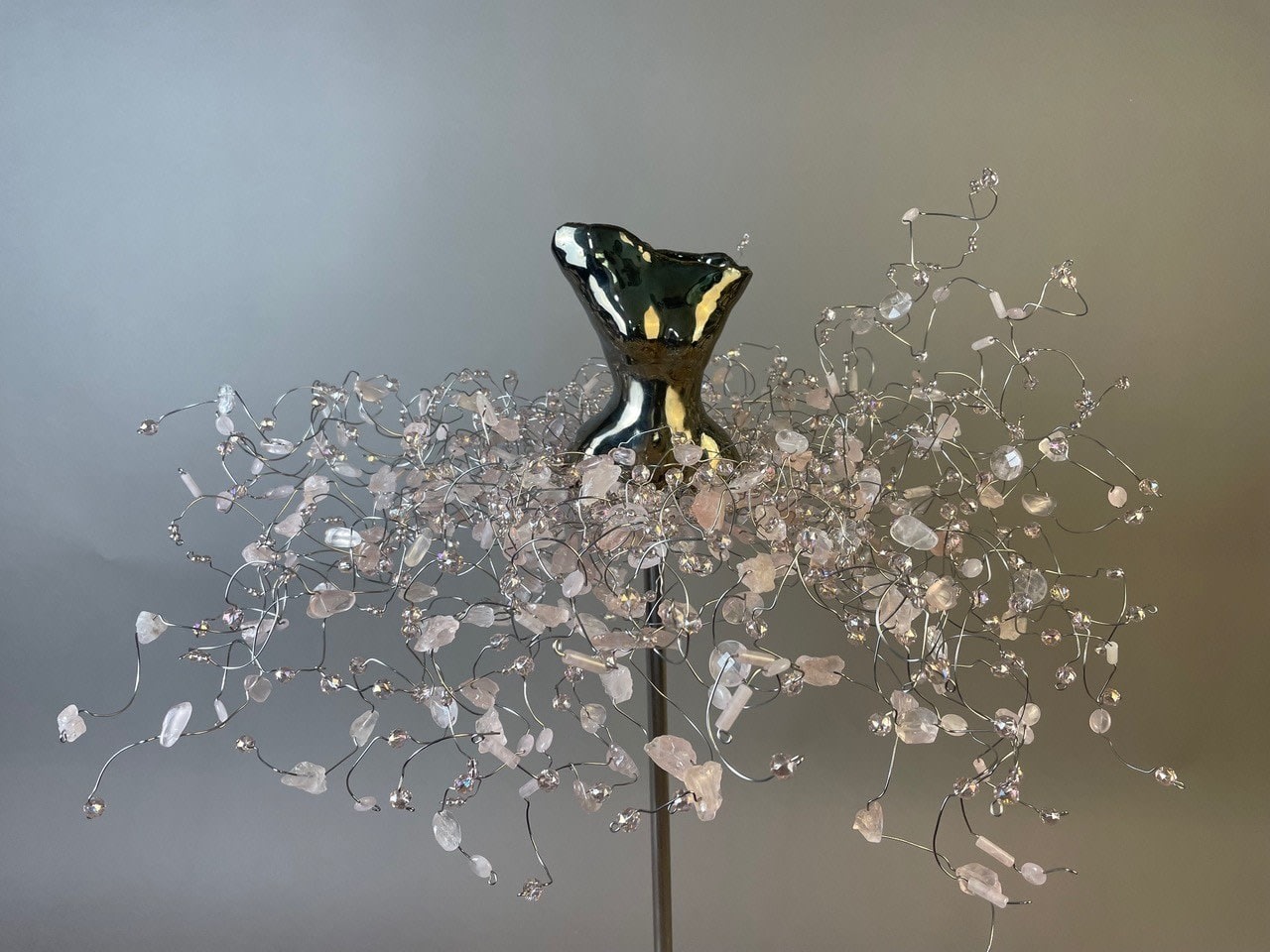 Estella Fransbergen, 192996 High Fired Clay Torso with Rose Quartz & Pink Glass