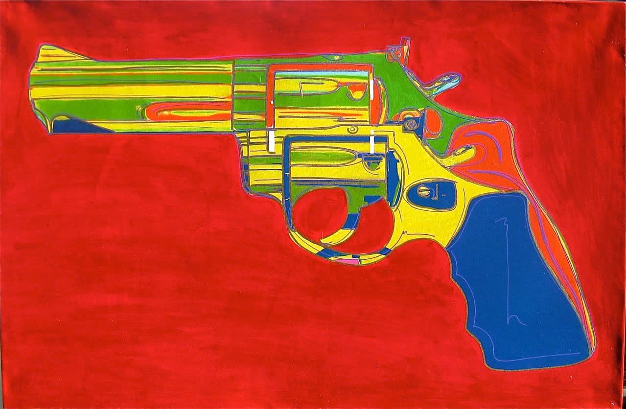 Steve Kaufman, Homage to Warhol - Red Gun