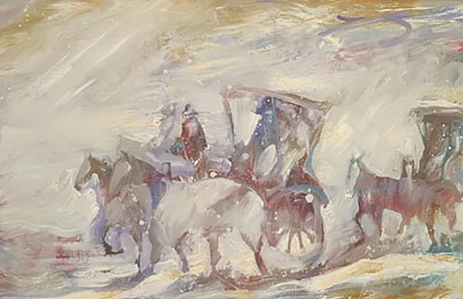 Earl Biss, Buggy Riders on a Snowy Day