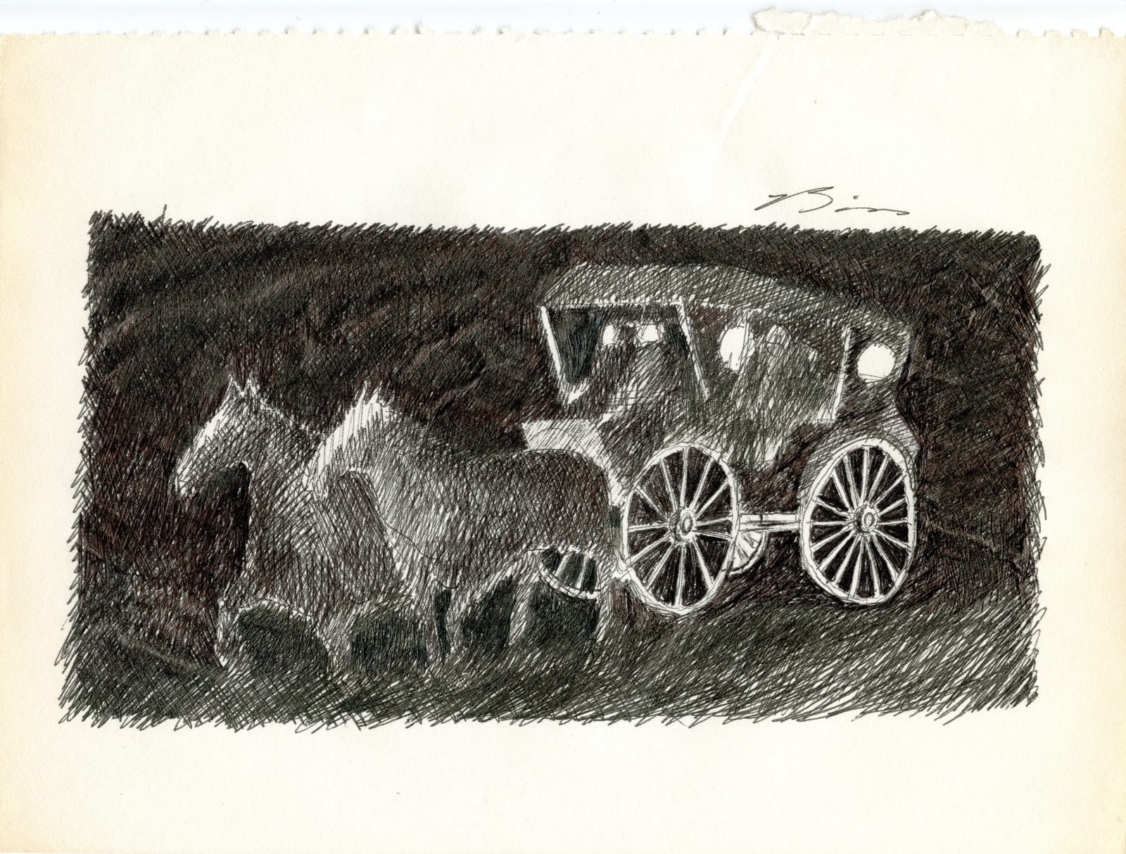 Earl Biss, Carriage with Horses EB10