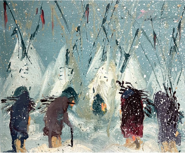 Earl Biss, Study for the Wood Gatherers 1977