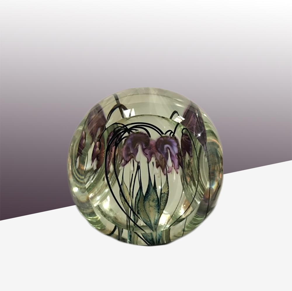 Tim Lotton, Tri-Faceted Purple Bleeding Heart Sculpture