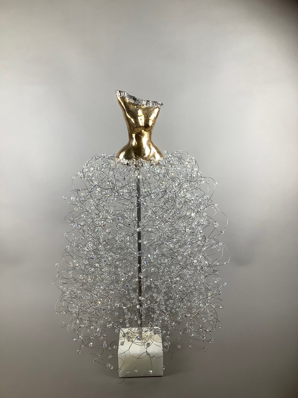 Estella Fransbergen, Torso with Yellow Gold Overglaze, Top White Gold Overglaze, Glass Stones & Quartz 193531