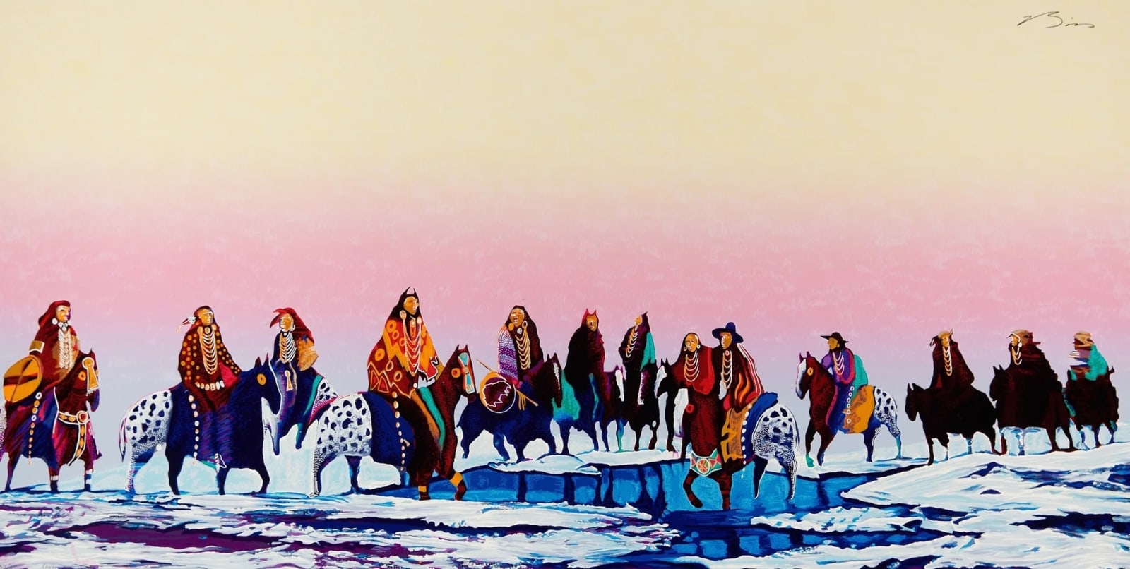 Earl Biss, Turn of the Century Indians with New Hats and Old Hats (State II)