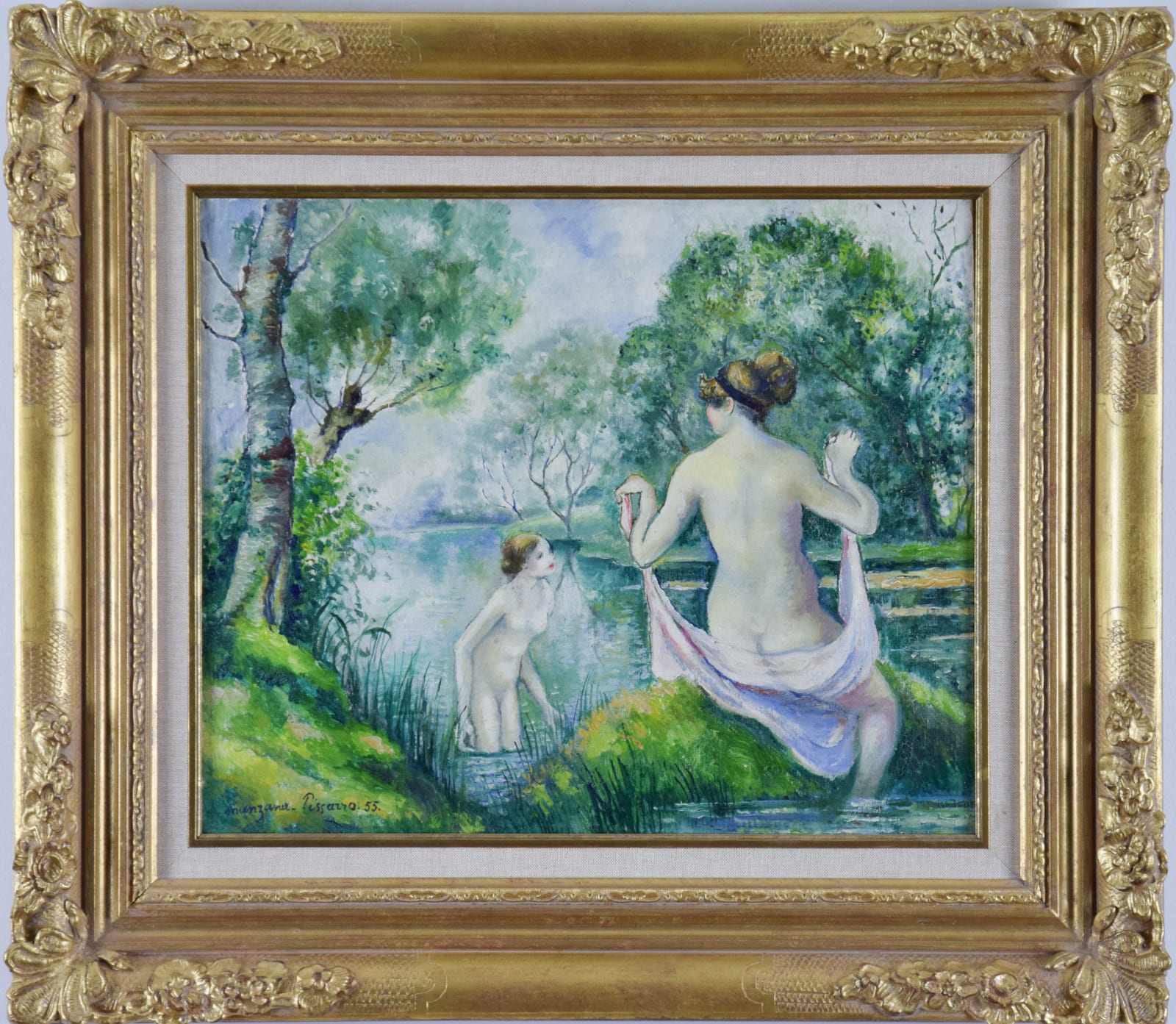 5 Generations of Camille Pissarro, Deux Baigneuses dans un Paysage