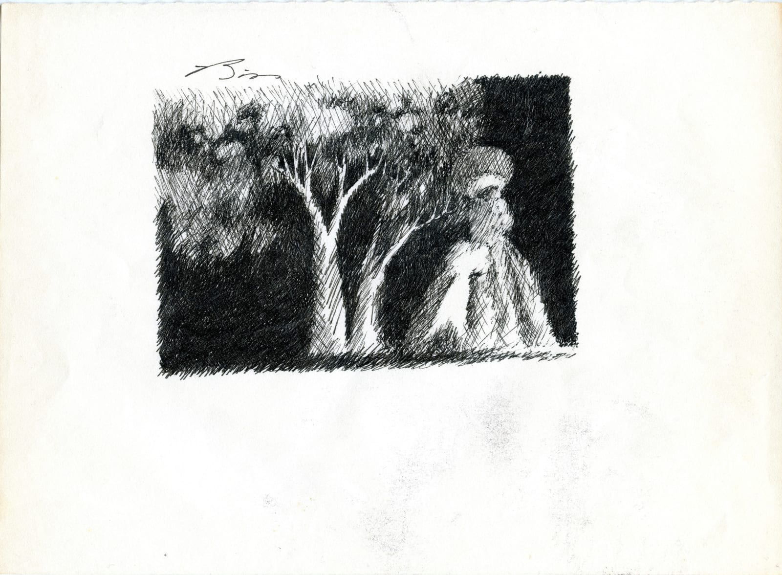 Earl Biss, Strolling Lady with Child in the Park EB15