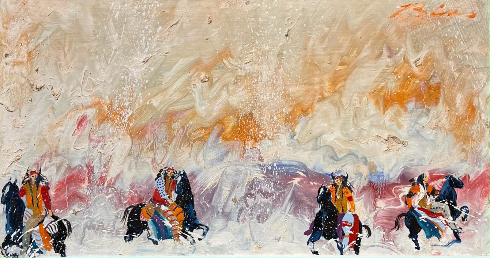 Earl Biss, Five Warriors in Orange 1981