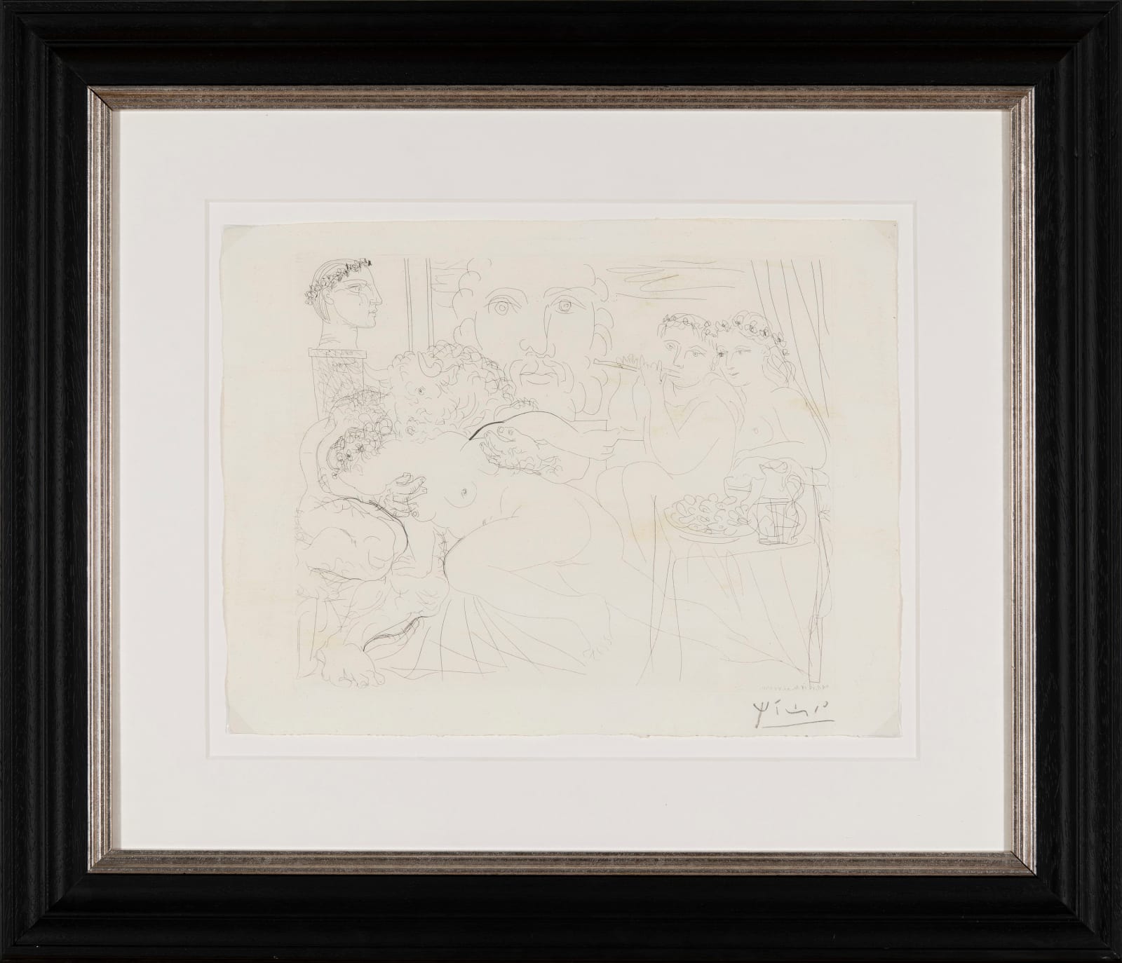 Pablo Picasso, Autoportrait sous trois formes: Pientre Couronne, Sculpteur en buste et Minotaur amoureux Minotaure Caressant une Femme, 1933/1939