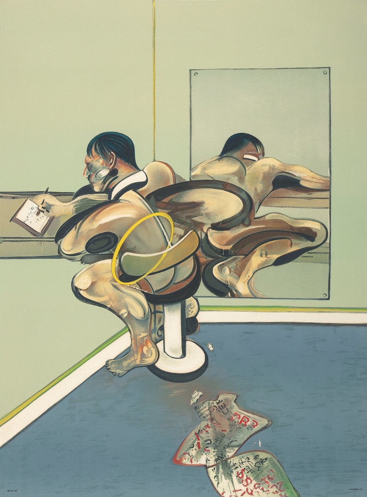 after Figure Writing Reflected in a Mirror (1976)